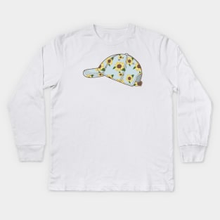 Baseball Cap with sunflowers Kids Long Sleeve T-Shirt